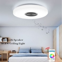 Διακοσμητική λάμπα Flush Mount Λάμπα ηχείων Bluetooth Music Remote Control APP