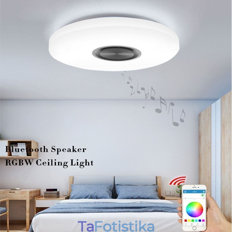 Διακοσμητική λάμπα Flush Mount Λάμπα ηχείων Bluetooth Music Remote Control APP