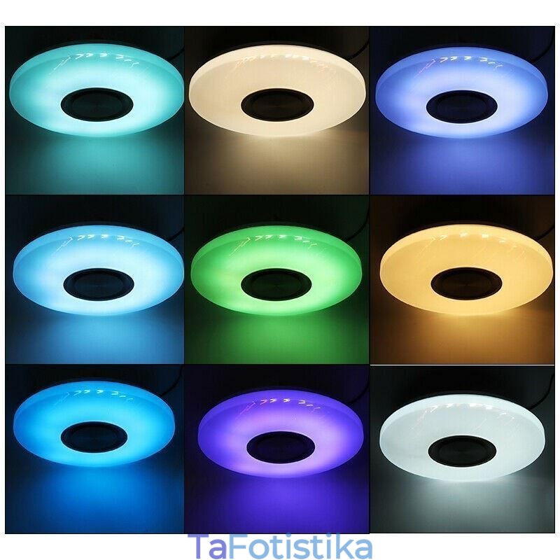 Διακοσμητική λάμπα Flush Mount Λάμπα ηχείων Bluetooth Music Remote Control APP