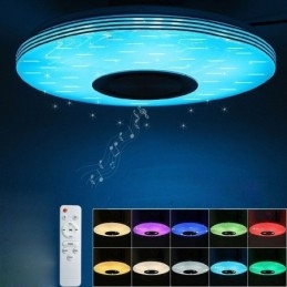 Διακοσμητικό φωτιστικό οροφής Flush Mount Remote APP Control Λάμπα ηχείου μουσικής Bluetooth