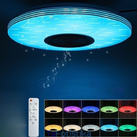 Διακοσμητικό φωτιστικό οροφής Flush Mount Remote APP Control Λάμπα ηχείου μουσικής Bluetooth Διακοσμητικό φωτιστικό οροφής Flush Mount Remote APP Control Λάμπα ηχείου μουσικής Bluetooth