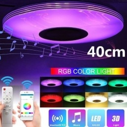 Διακοσμητικό φωτιστικό οροφής Flush Mount Remote APP Control Λάμπα ηχείου μουσικής Bluetooth