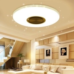 Διακοσμητικό φωτιστικό οροφής Flush Mount Remote APP Control Λάμπα ηχείου μουσικής Bluetooth