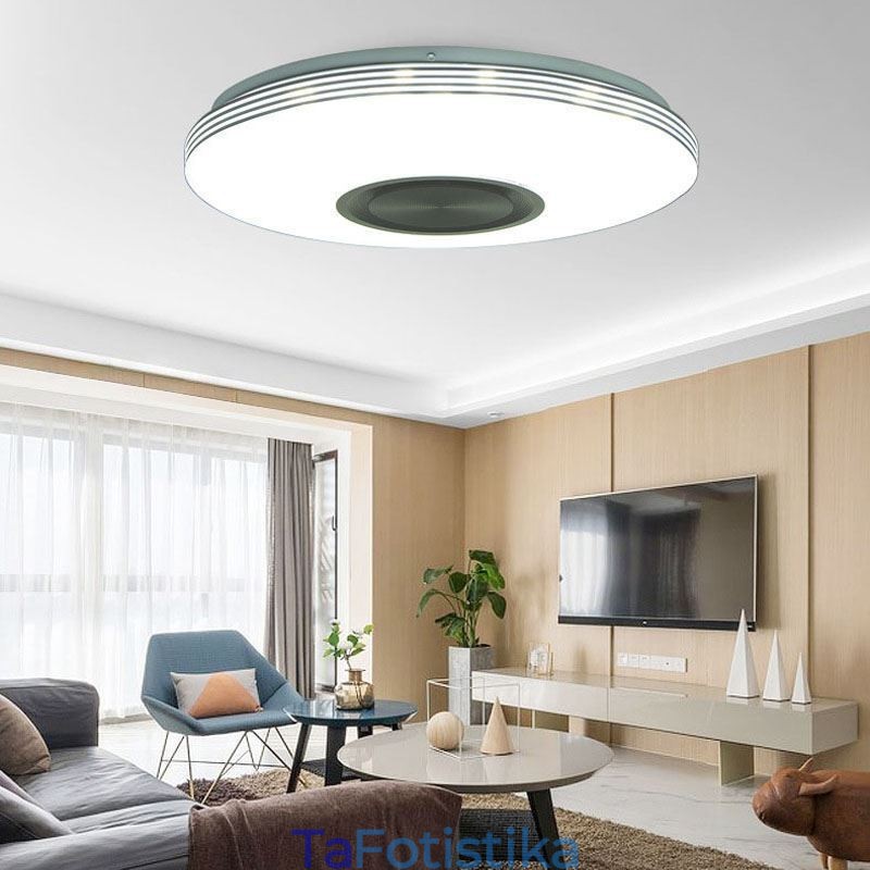 Διακοσμητικό φωτιστικό οροφής Flush Mount Remote APP Control Λάμπα ηχείου μουσικής Bluetooth