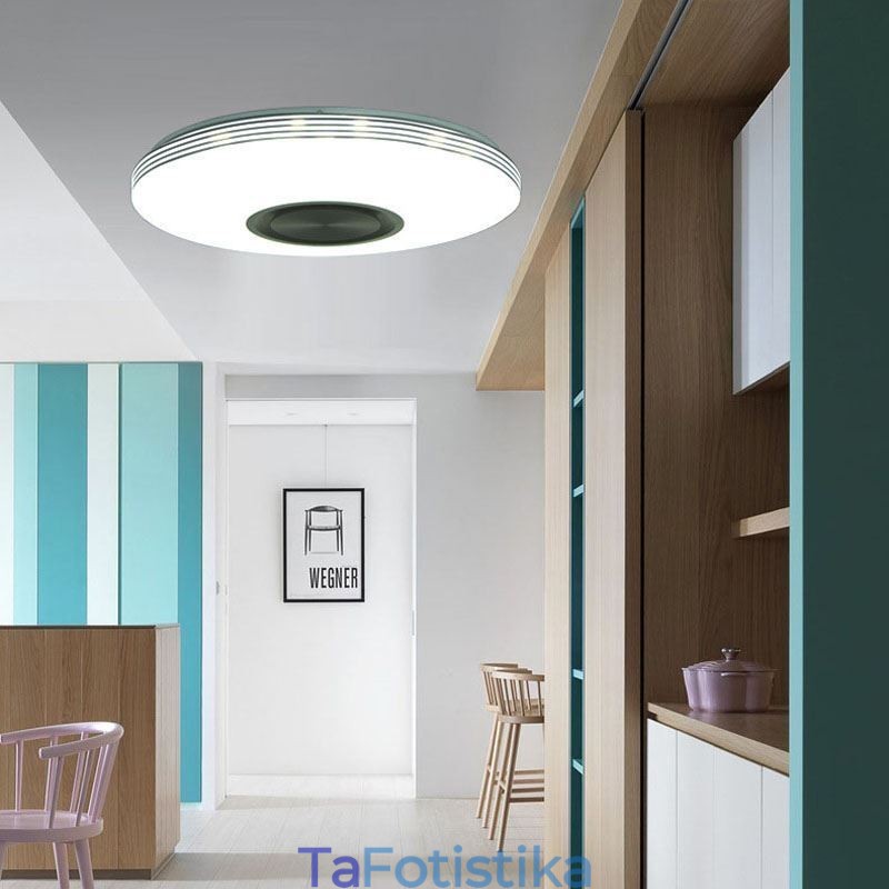 Διακοσμητικό φωτιστικό οροφής Flush Mount Remote APP Control Λάμπα ηχείου μουσικής Bluetooth