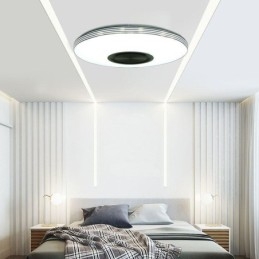Διακοσμητικό φωτιστικό οροφής Flush Mount Remote APP Control Λάμπα ηχείου μουσικής Bluetooth