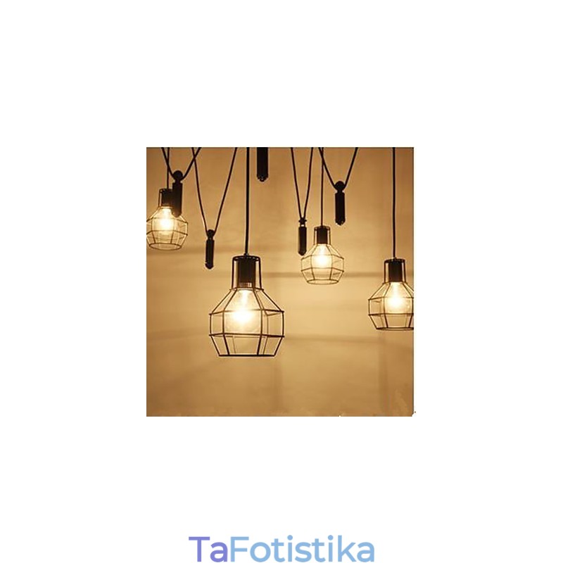 Τραπεζαρία Καθιστός πολυέλαιος Αμερικανικές λάμπες χωριού και φανάρια ανυψώνουν τα μικροσκοπικά κλουβιά Droplight
