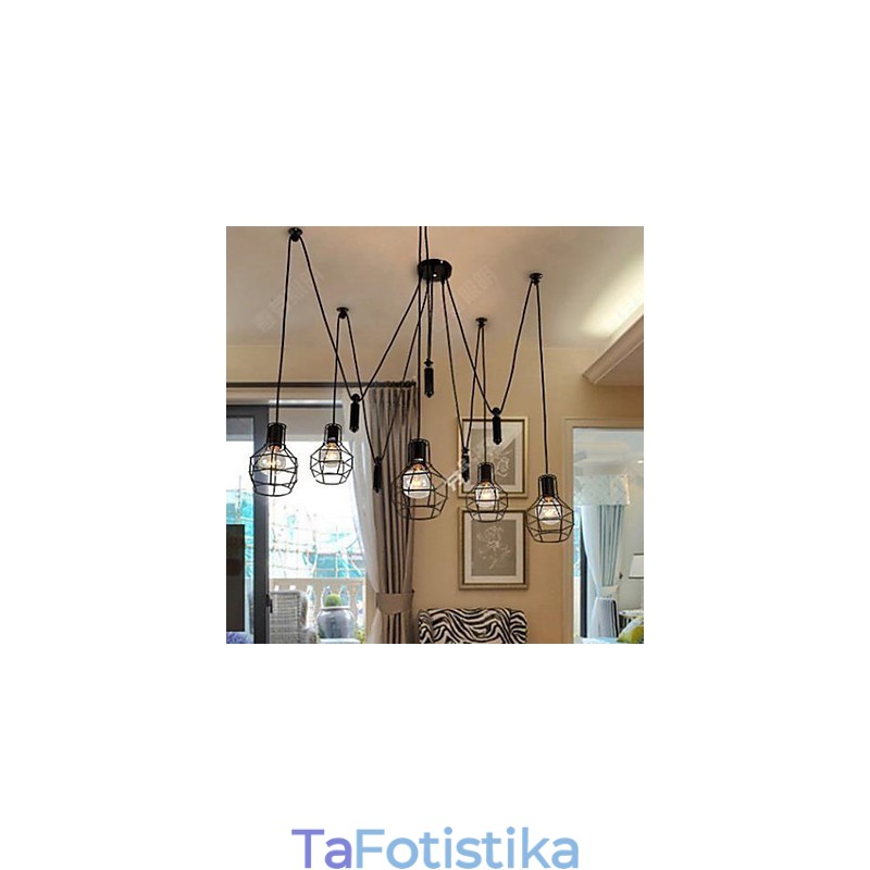 Τραπεζαρία Καθιστός πολυέλαιος Αμερικανικές λάμπες χωριού και φανάρια ανυψώνουν τα μικροσκοπικά κλουβιά Droplight
