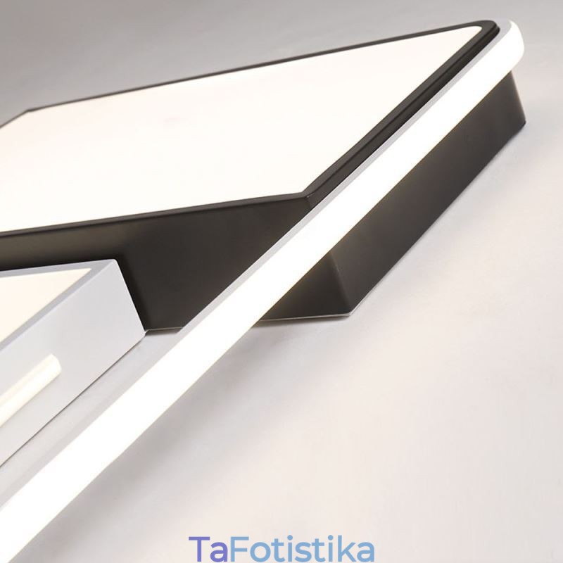 Μοντέρνο Φωτιστικό Οροφής Ακρυλικό Τετράγωνο Ασπρόμαυρο Φωτιστικό