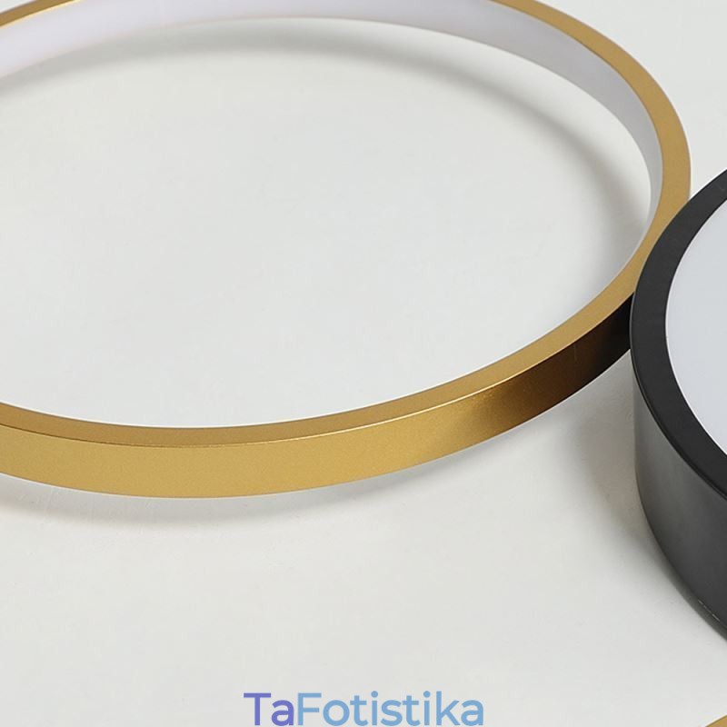 Φωτιστικό οροφής 4 Rings Flush Mount Μοναδικός μαύρος+χρυσός φωτισμός αμπαζούρ