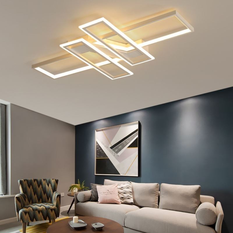 4 Light Flush Mount Φωτιστικό Οροφής Μοντέρνο γεωμετρικό γραμμικό διακοσμητικό φωτιστικό