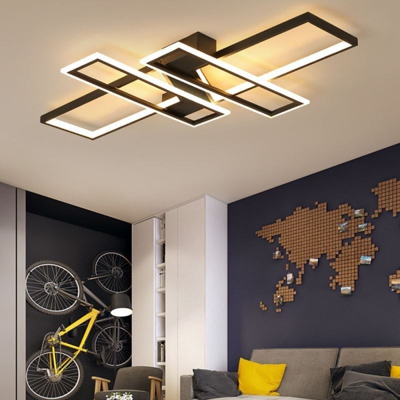 4 Light Flush Mount Φωτιστικό Οροφής Μοντέρνο γεωμετρικό γραμμικό διακοσμητικό φωτιστικό
