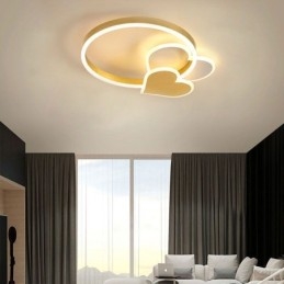 Μοντέρνο Acrylic Flush Mount Gold Διπλό Φωτιστικό Οροφής Καρδιάς