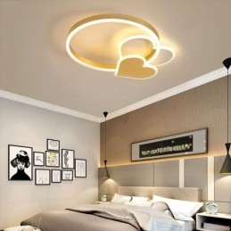 Μοντέρνο Acrylic Flush Mount Gold Διπλό Φωτιστικό Οροφής Καρδιάς