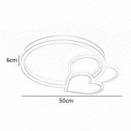 Μοντέρνο Acrylic Flush Mount Gold Διπλό Φωτιστικό Οροφής Καρδιάς