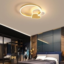 Μοντέρνο Acrylic Flush Mount Gold Διπλό Φωτιστικό Οροφής Καρδιάς