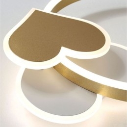 Μοντέρνο Acrylic Flush Mount Gold Διπλό Φωτιστικό Οροφής Καρδιάς
