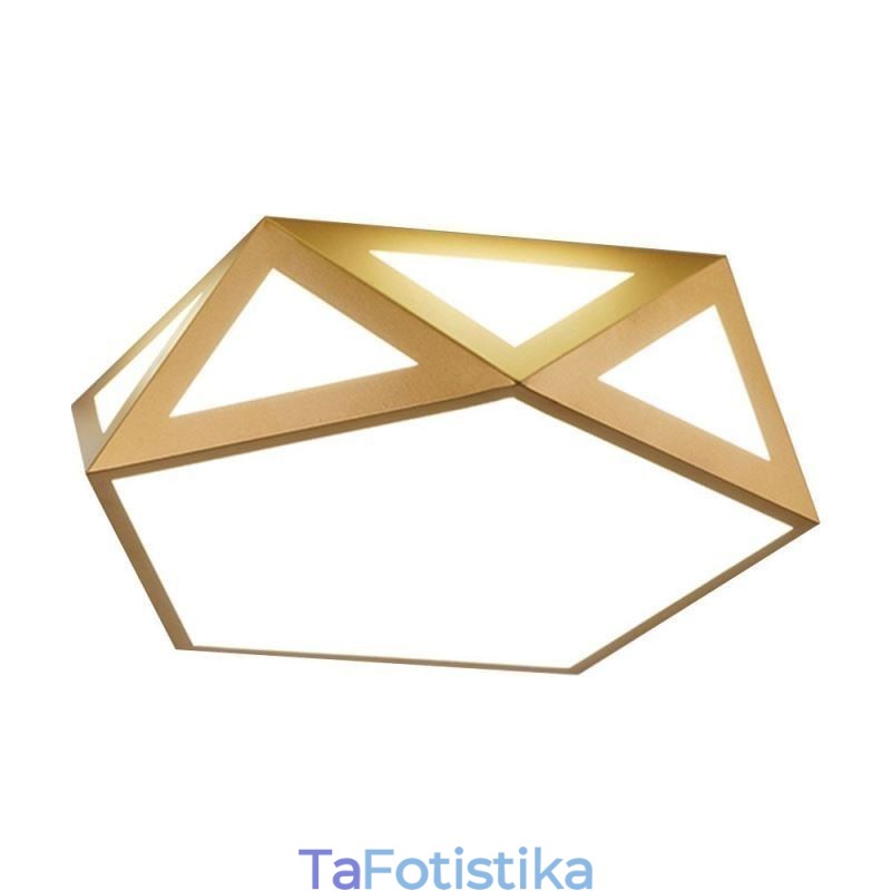 Gold Geometric Flush Mount Ακρυλικό Φωτιστικό Οροφής