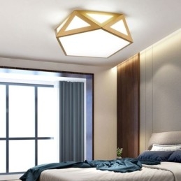 Gold Geometric Flush Mount Ακρυλικό Φωτιστικό Οροφής