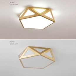 Gold Geometric Flush Mount Ακρυλικό Φωτιστικό Οροφής