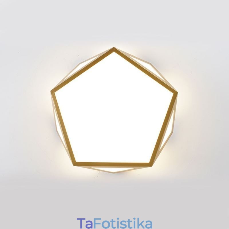 Gold Geometric Flush Mount Ακρυλικό Φωτιστικό Οροφής