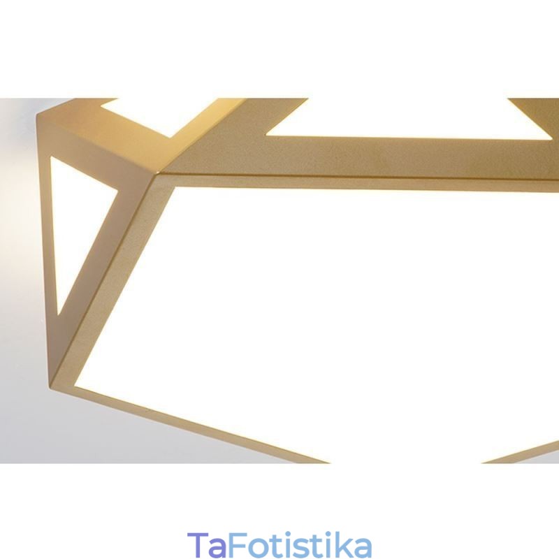 Gold Geometric Flush Mount Ακρυλικό Φωτιστικό Οροφής