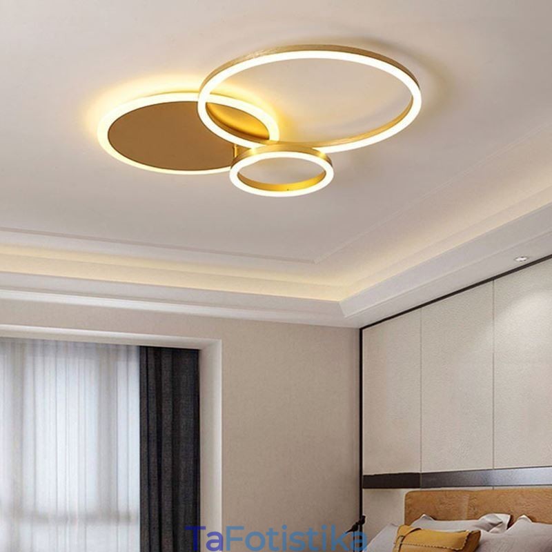 Μοντέρνο Flush Mount στρογγυλό χρυσό φωτιστικό οροφής