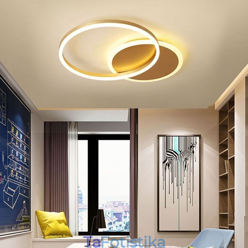 Μοντέρνο Flush Mount στρογγυλό χρυσό φωτιστικό οροφής