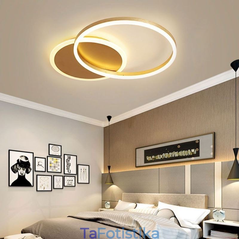 Μοντέρνο Flush Mount στρογγυλό χρυσό φωτιστικό οροφής