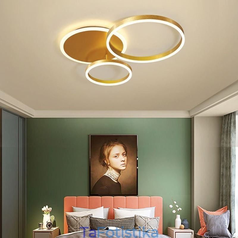 Μοντέρνο Flush Mount στρογγυλό χρυσό φωτιστικό οροφής