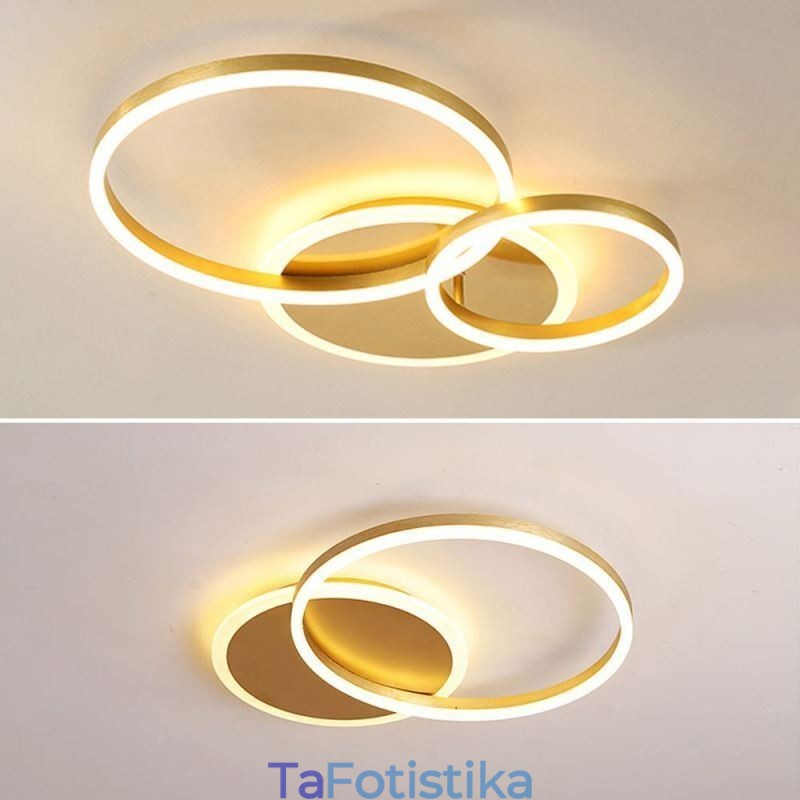 Μοντέρνο Flush Mount στρογγυλό χρυσό φωτιστικό οροφής