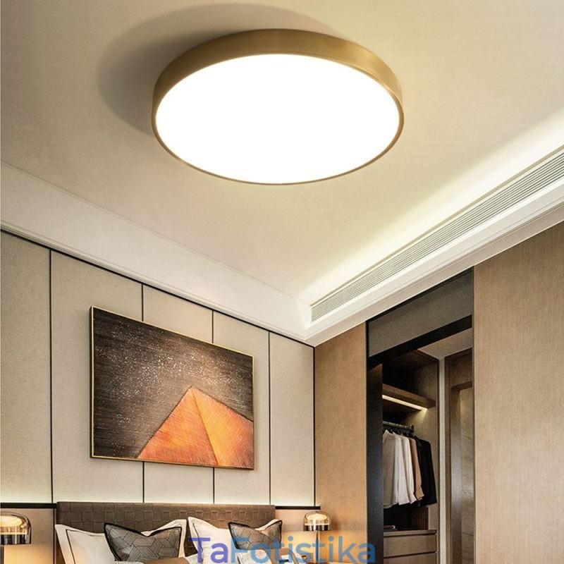 Στρογγυλό Flush Mount Μοντέρνο Χρυσό Ακρυλικό Φωτιστικό Οροφής