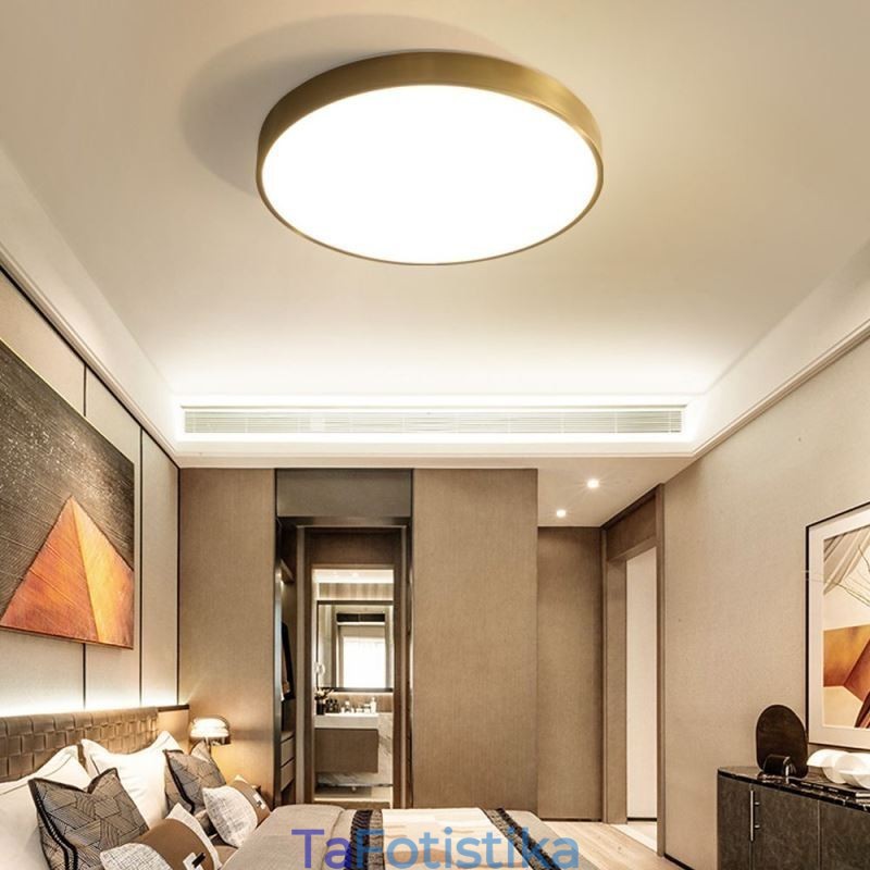 Στρογγυλό Flush Mount Μοντέρνο Χρυσό Ακρυλικό Φωτιστικό Οροφής
