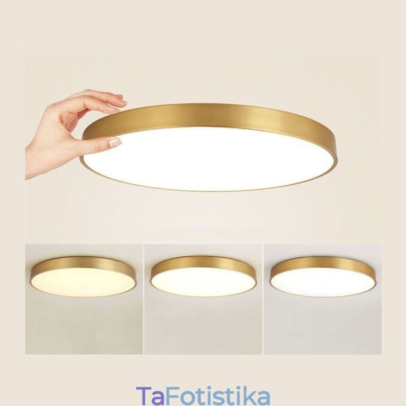 Στρογγυλό Flush Mount Μοντέρνο Χρυσό Ακρυλικό Φωτιστικό Οροφής