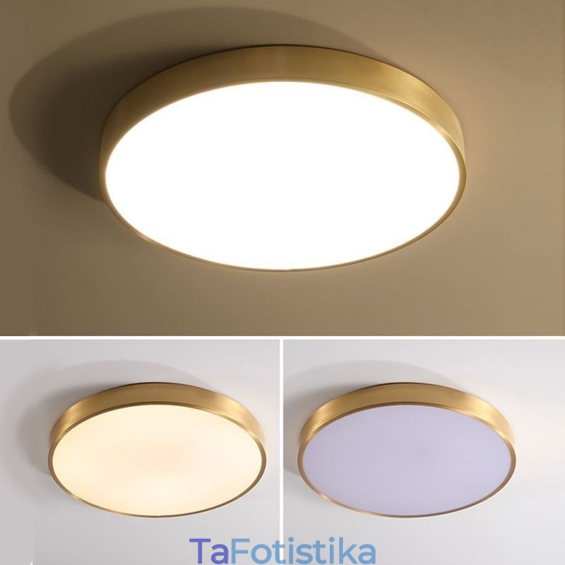 Στρογγυλό Flush Mount Μοντέρνο Χρυσό Ακρυλικό Φωτιστικό Οροφής