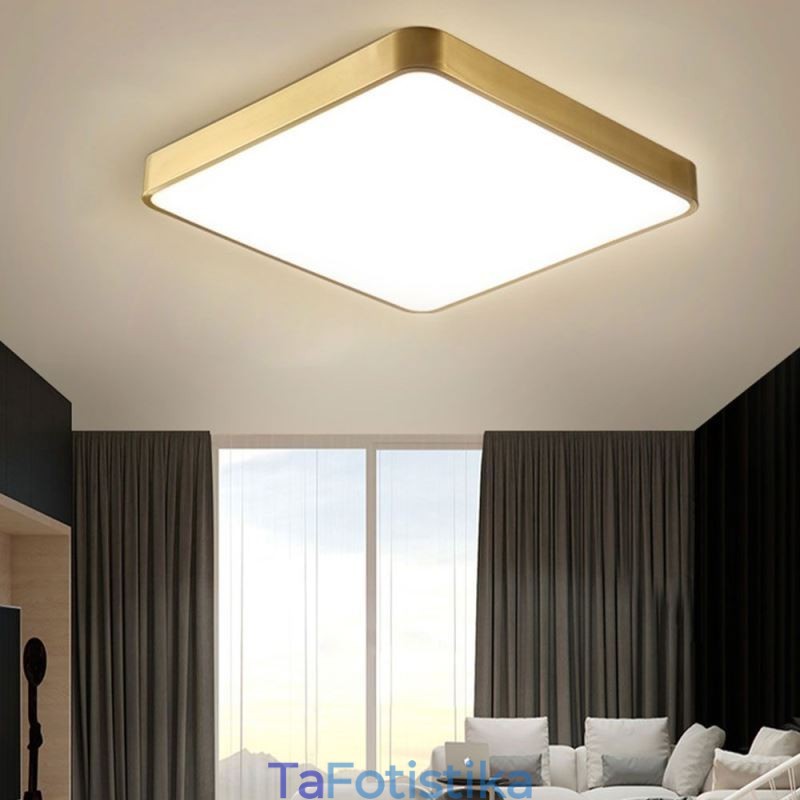 Flush Mount Μινιμαλιστικό Ακρυλικό τετράγωνο χρυσό φωτιστικό οροφής