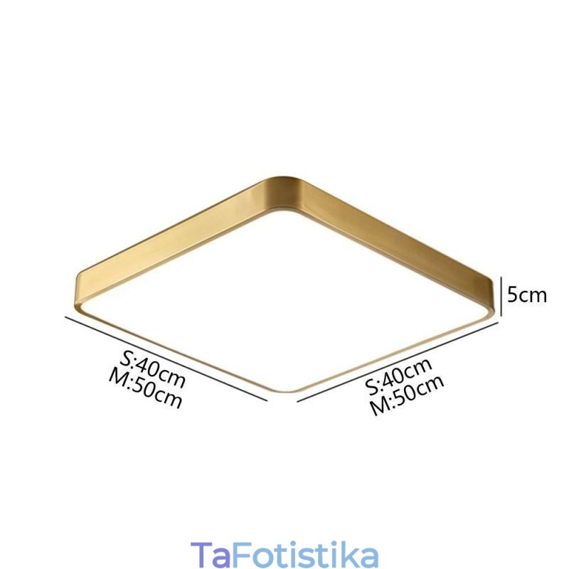 Flush Mount Μινιμαλιστικό Ακρυλικό τετράγωνο χρυσό φωτιστικό οροφής
