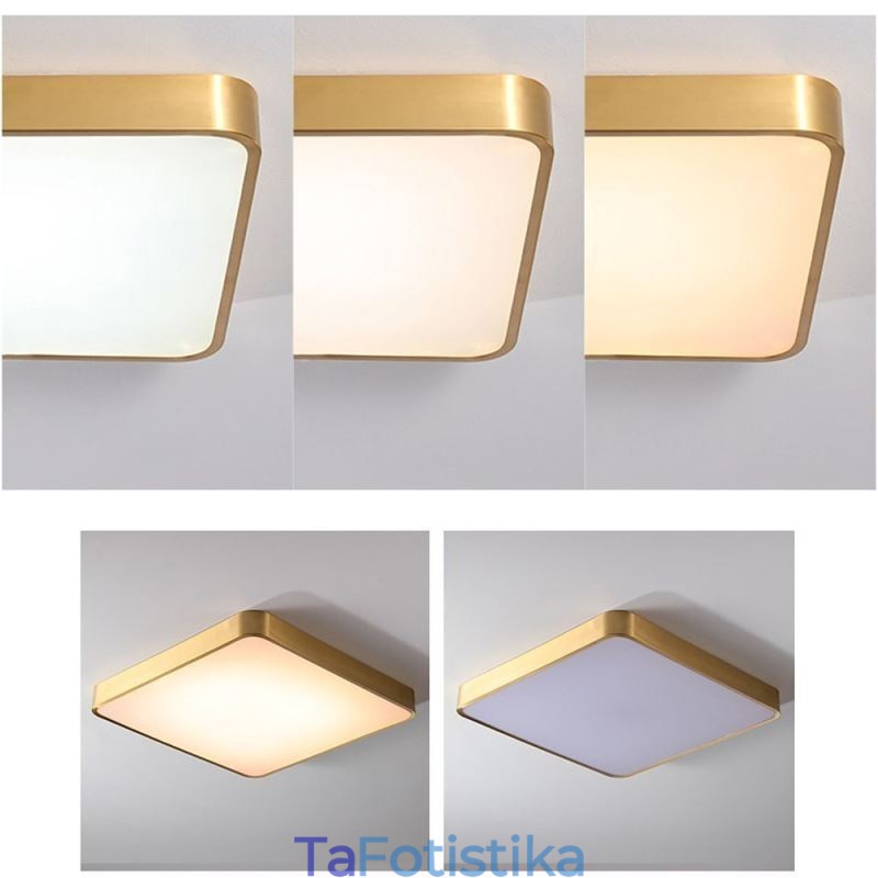 Flush Mount Μινιμαλιστικό Ακρυλικό τετράγωνο χρυσό φωτιστικό οροφής
