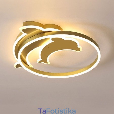 Χρυσό Φωτιστικό Οροφής Dolphin Flush Χρυσό Φωτιστικό Οροφής Dolphin Flush
