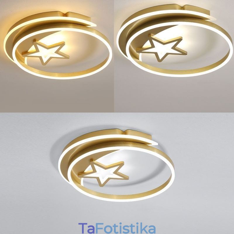 Φωτιστικό οροφής Moon Star Flush Χρυσό ακρυλικό φωτιστικό