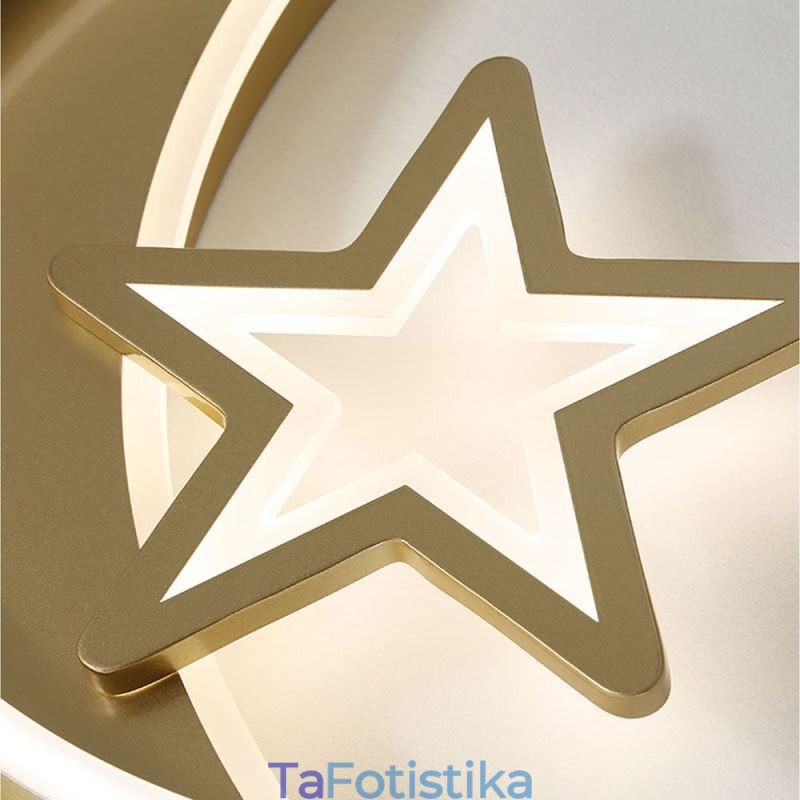 Φωτιστικό οροφής Moon Star Flush Χρυσό ακρυλικό φωτιστικό