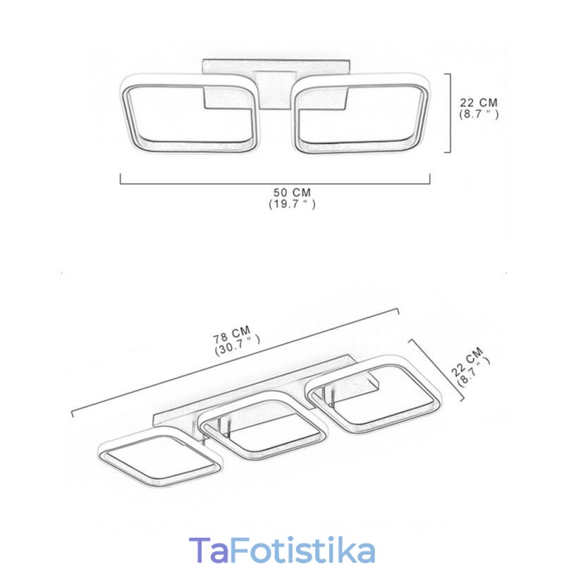 Μοντέρνο μινιμαλιστικό φωτιστικό οροφής με ακρυλικό τετράγωνο πλαίσιο