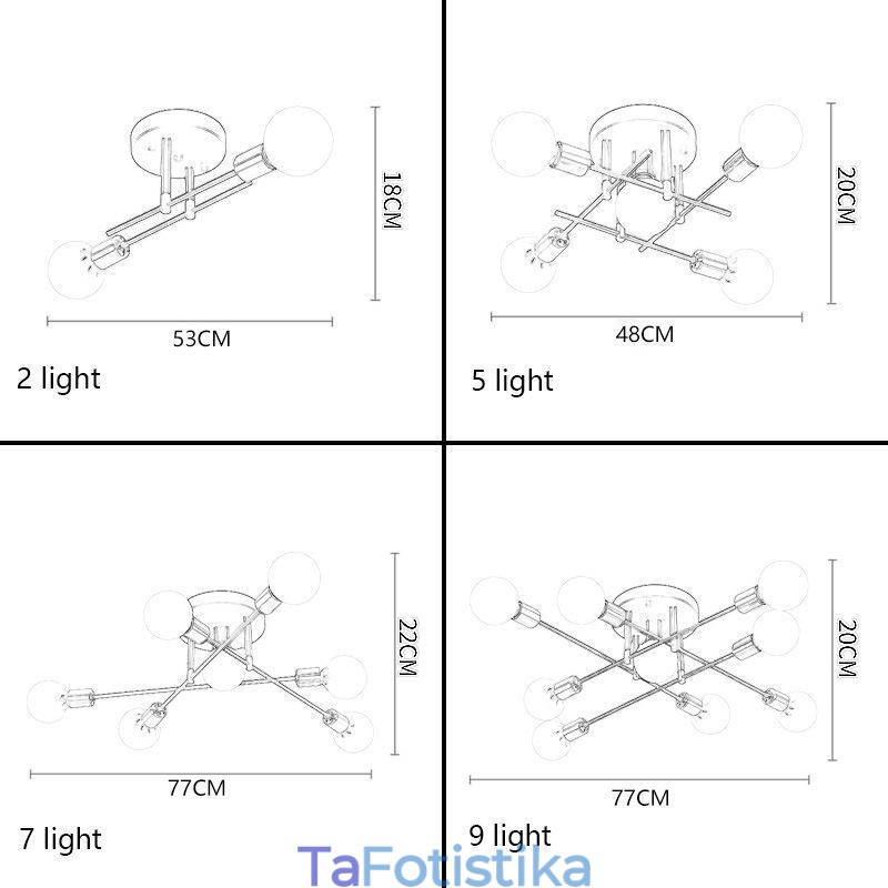 Simple Magic Beans Flush Mount σταυρωμένο φωτιστικό οροφής