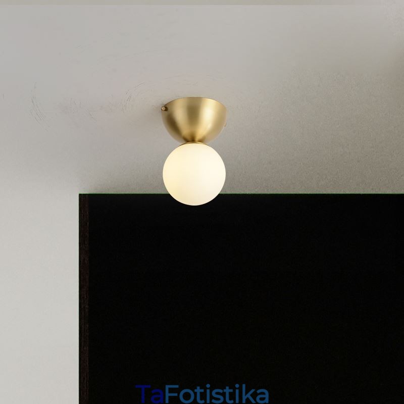 Φωτιστικό οροφής Nordic Brass Mini Flush Mount Light Foyer