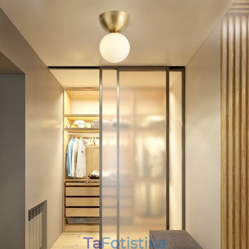 Φωτιστικό οροφής Nordic Brass Mini Flush Mount Light Foyer