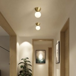 Φωτιστικό οροφής Nordic Brass Mini Flush Mount Light Foyer