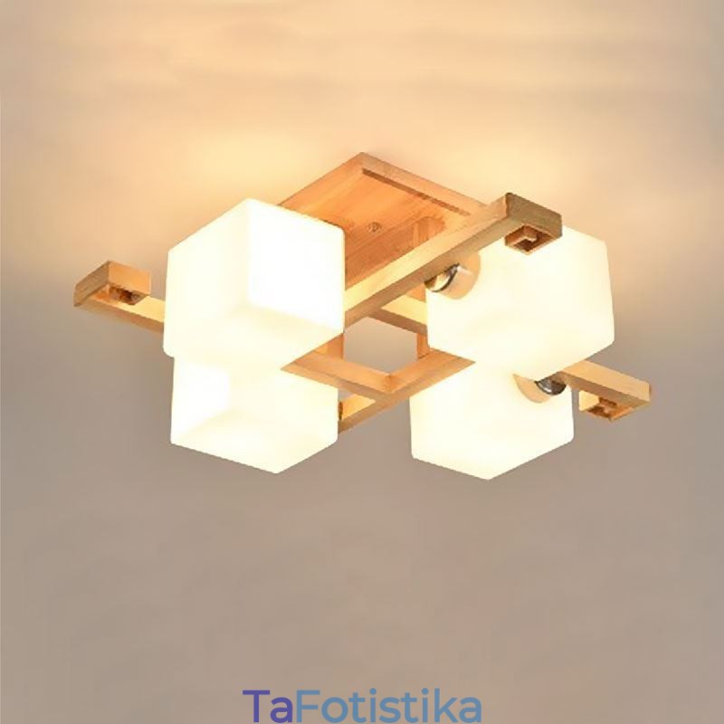 Φωτιστικό οροφής Nordic Flush Mount Creative ζεστό φωτιστικό από μασίφ ξύλο