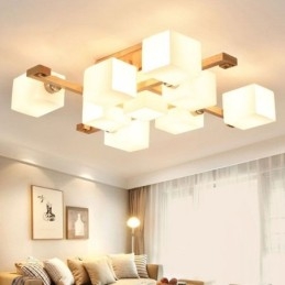 Φωτιστικό οροφής Nordic Flush Mount Creative ζεστό φωτιστικό από μασίφ ξύλο