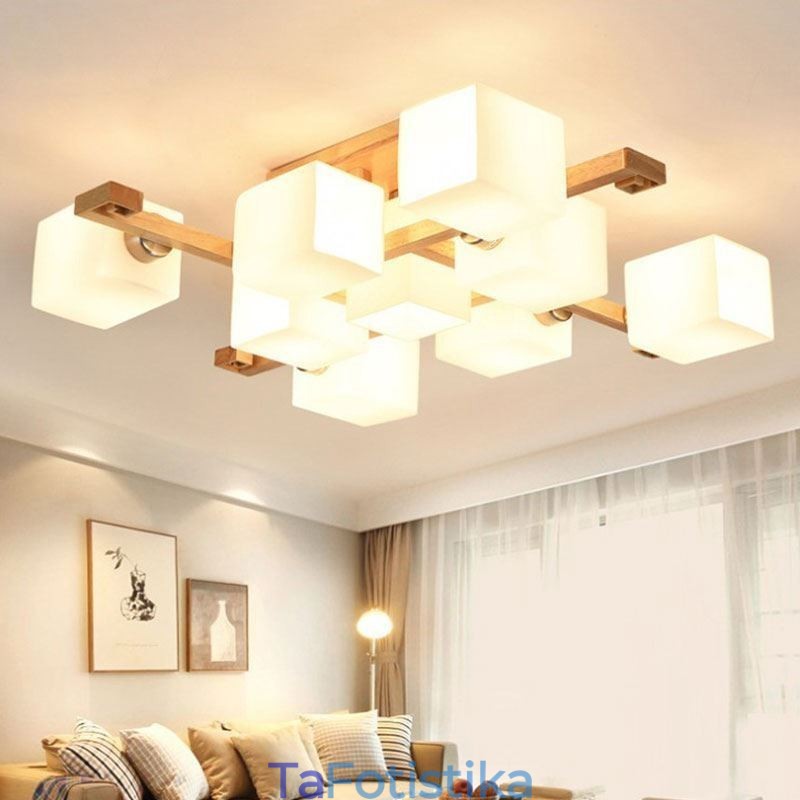Φωτιστικό οροφής Nordic Flush Mount Creative ζεστό φωτιστικό από μασίφ ξύλο