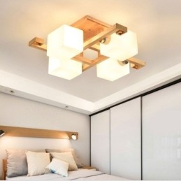 Φωτιστικό οροφής Nordic Flush Mount Creative ζεστό φωτιστικό από μασίφ ξύλο